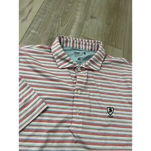 Johnnie O Golf Polo Shirt Mens Large Striped Performance Stretch UPF 50